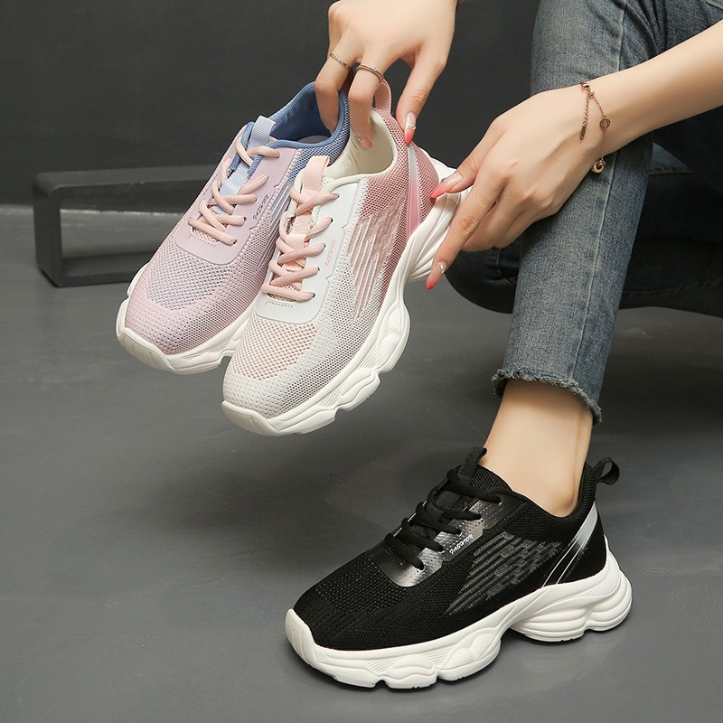 Knit Fabric Lace Up Sneakers - Nuove Sneakers da Donna con Design