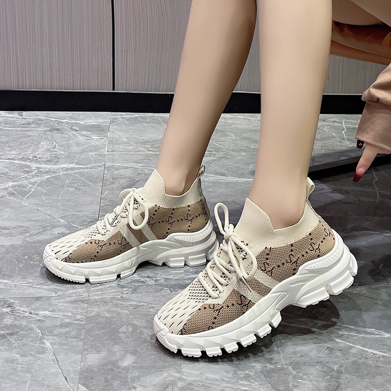 2026 Nuove Sneakers da Donna c - Knit Fabric Lace Up Sneakers recensione e prezzo